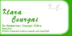 klara csurgai business card
